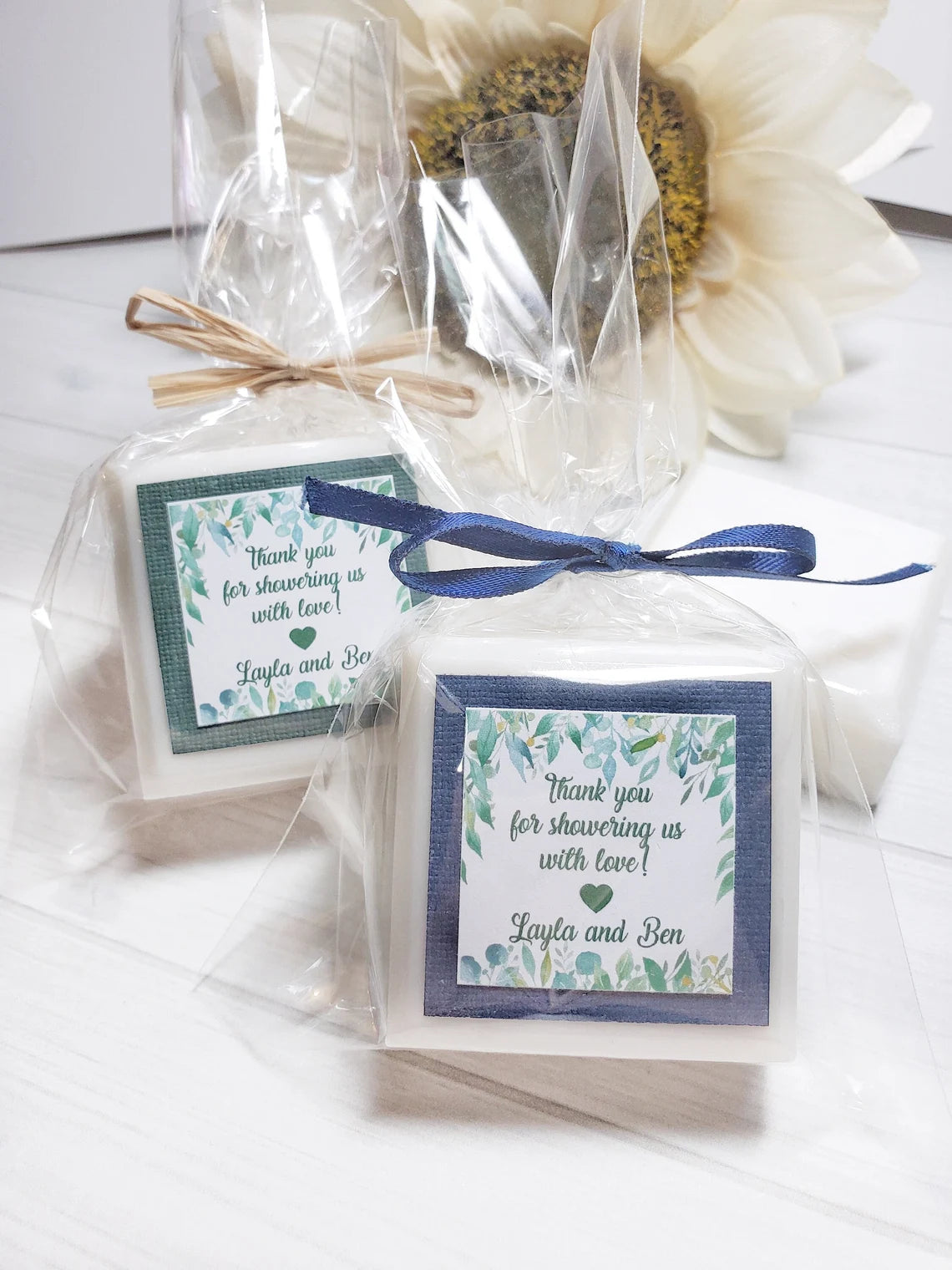 Eucalyptus Wedding Soap Favors – Personalized Greenery Guest Soaps