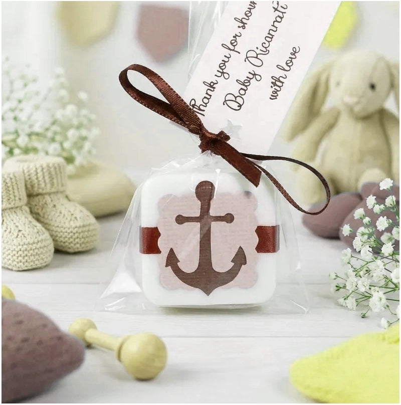 Neutral Baby Shower Soap Favors – Anchor Party Favors in Beige & Custom Colors