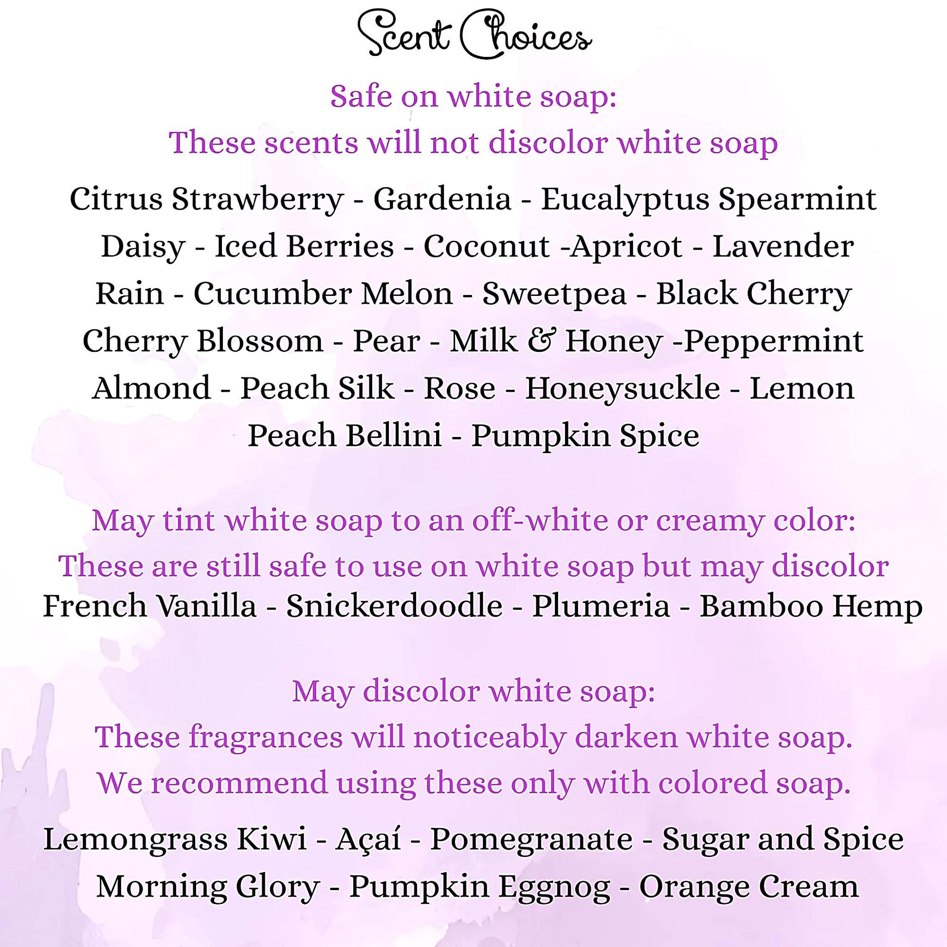 custom soap color and scent options for branded soaps