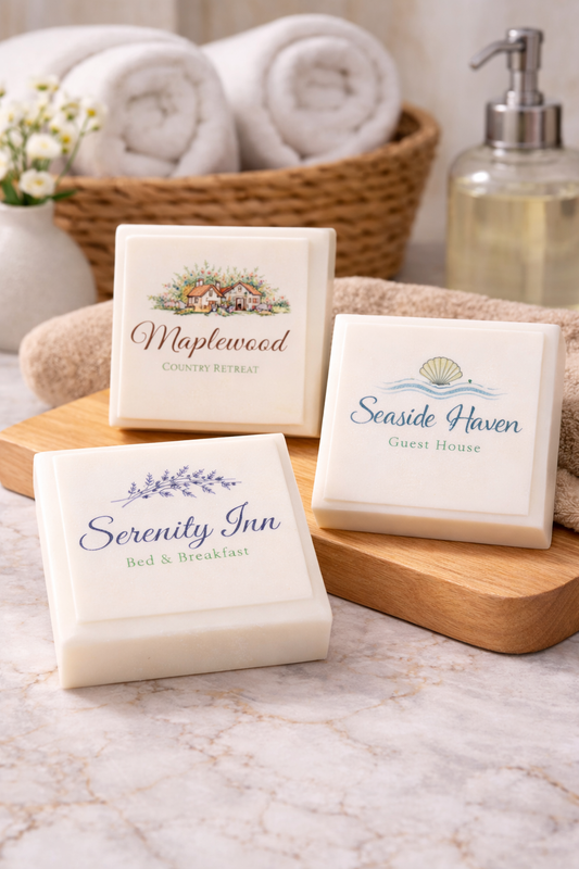 custom logo soap bars for hotels and airbnb guest use