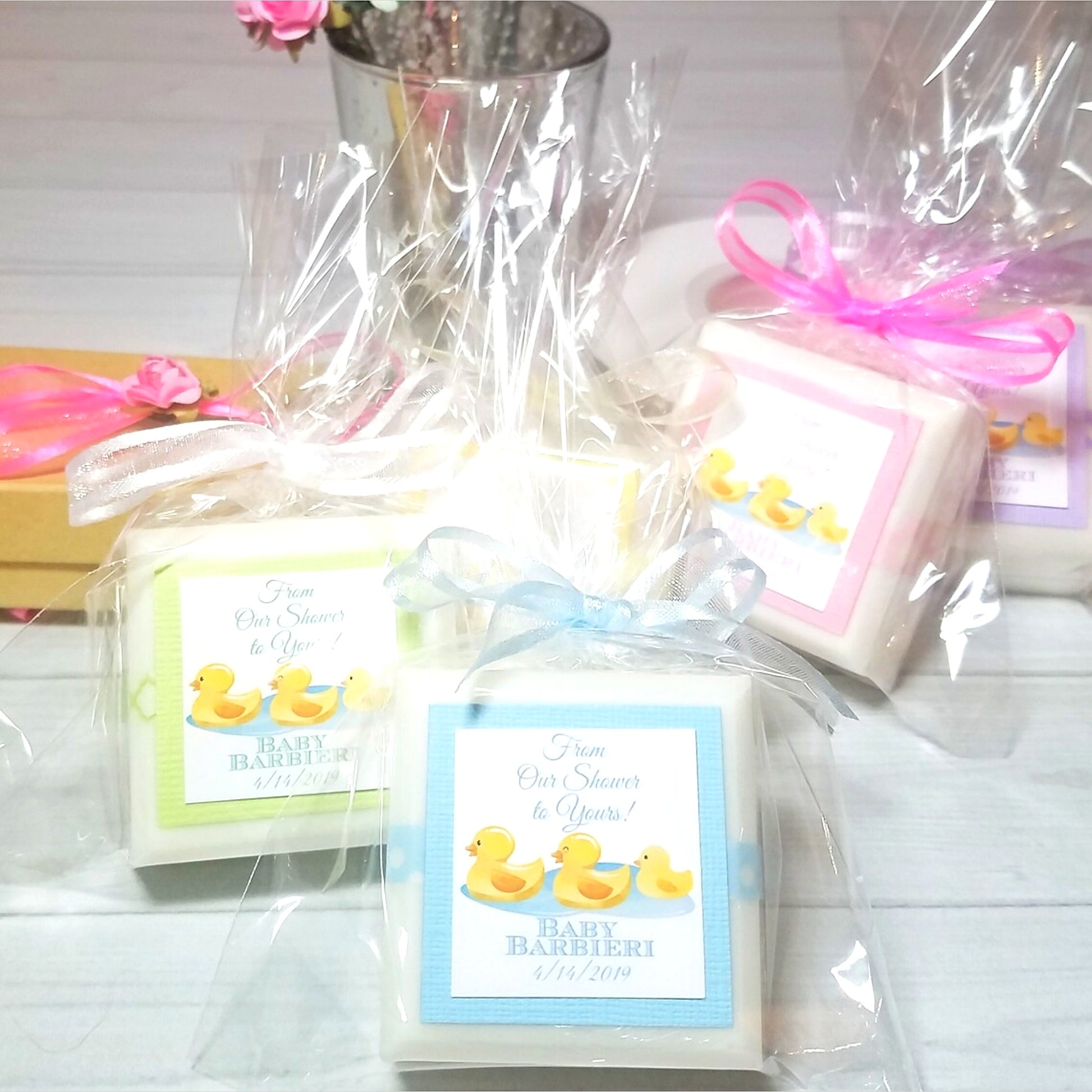 rubber duck themed handmade soap favors