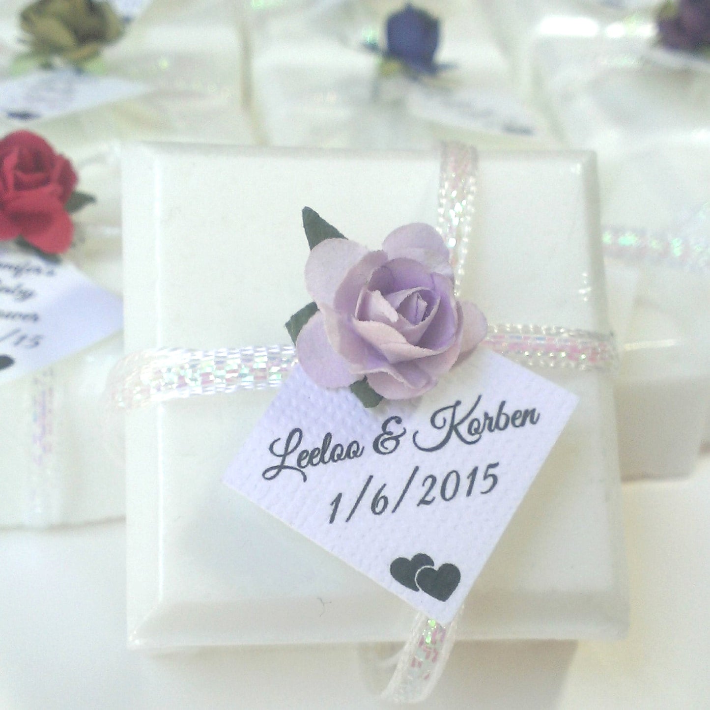 Rose Wedding Soap Favors for Guests – Personalized Floral Guest Soaps