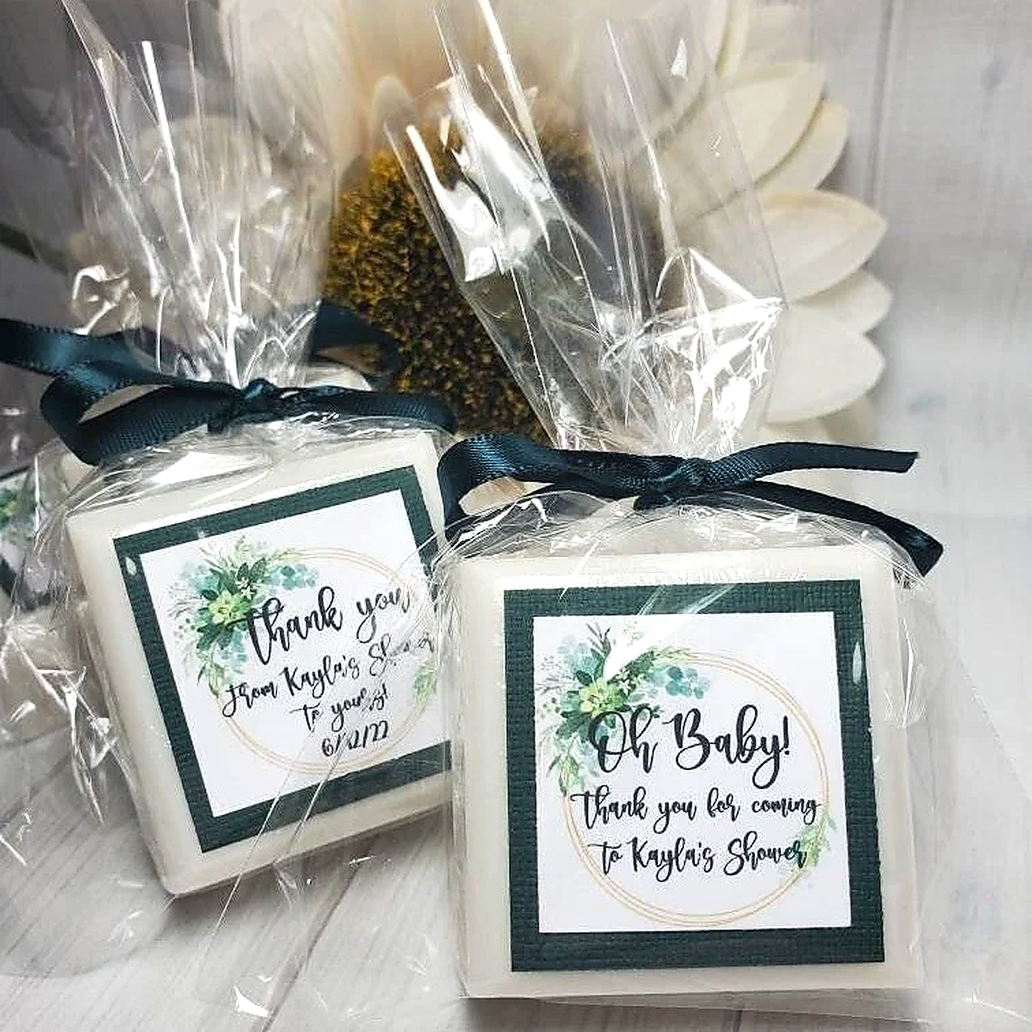 Eucalyptus Wedding Soap Favors – Personalized Greenery Guest Soaps