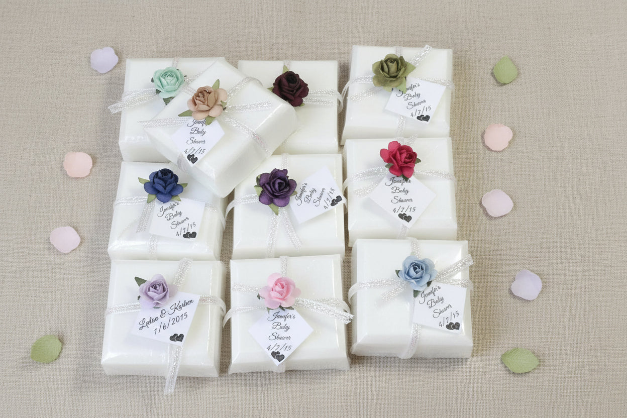 Rose Wedding Soap Favors for Guests – Personalized Floral Guest Soaps
