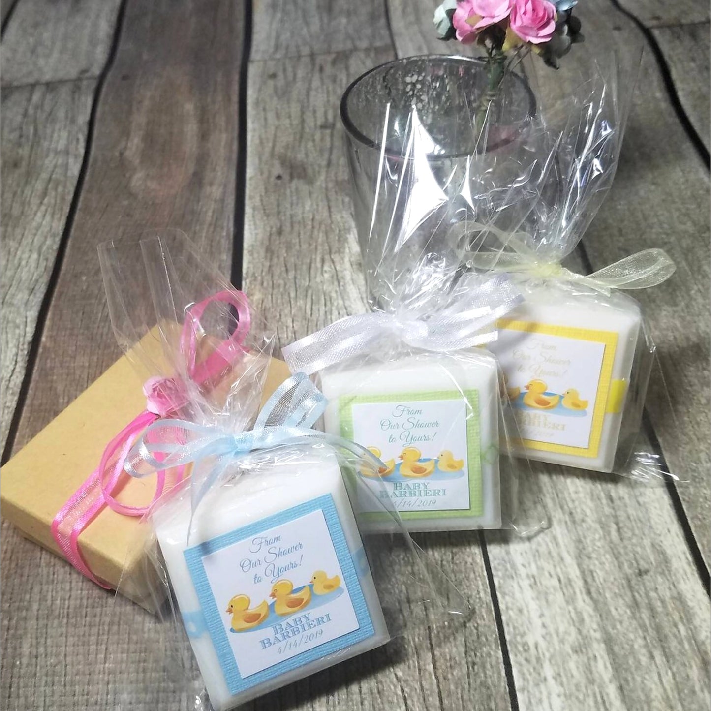 baby shower duck theme soap favors set
