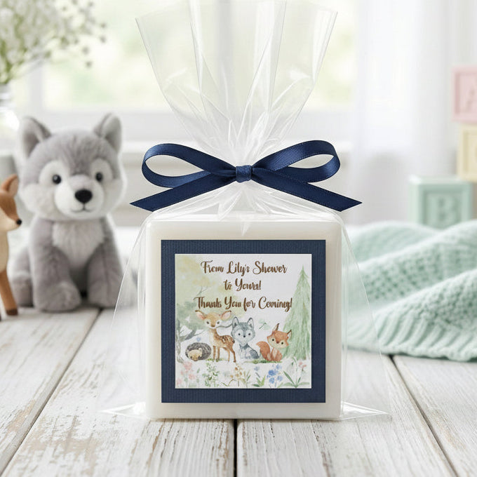 Woodland baby shower favor soap