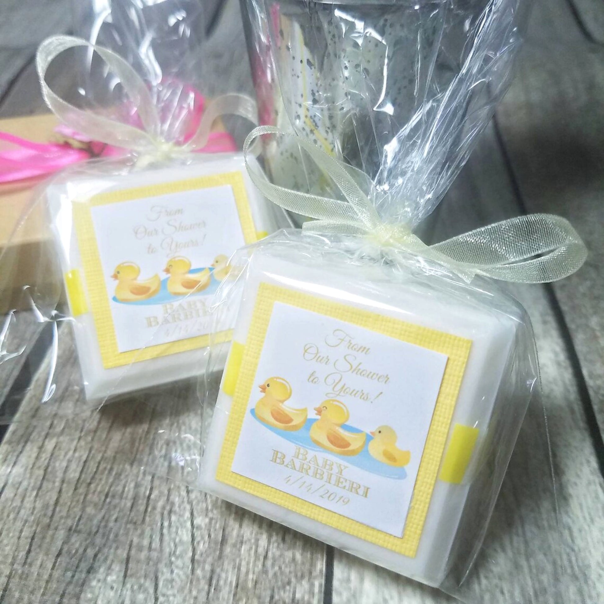 baby shower duck theme soap favors set